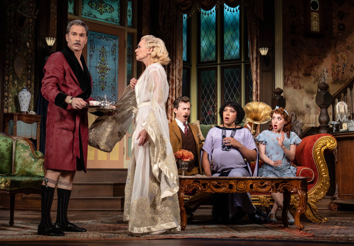 TheCottageBway's tweet photo. The shenanigans are ensuing 8 times a week over here at Broadway’s Hayes Theater. 

Do you have your 🗝️ for @thecottagebroadway yet?  

📷: Joan Marcus https://t.co/jJov5XLZi0