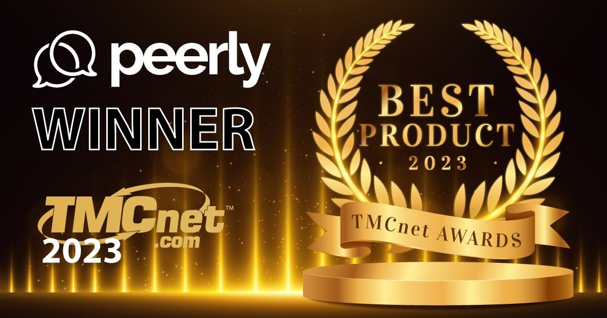 PeerlyInc's tweet photo. Peerly is the Winner of the 2023 Communication Solution Product of the Year Award from #TMCnet for our Peer-to-Peer Texting &amp; TruHD Video Texting. Congrats to the other award winners and nominees. Including
@Dell
&amp;
@IntelePeer
!   #peertopeertexting #peerly #Campaign https://t.co/58HEyi5Rfe