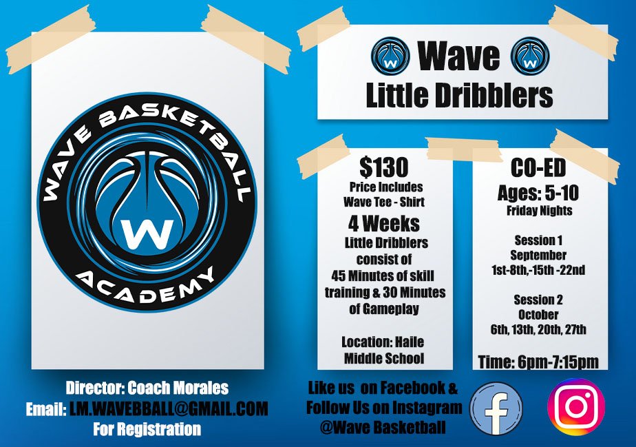 Little Dribblers starts back up in September &amp; October only 30 spots for each session.
