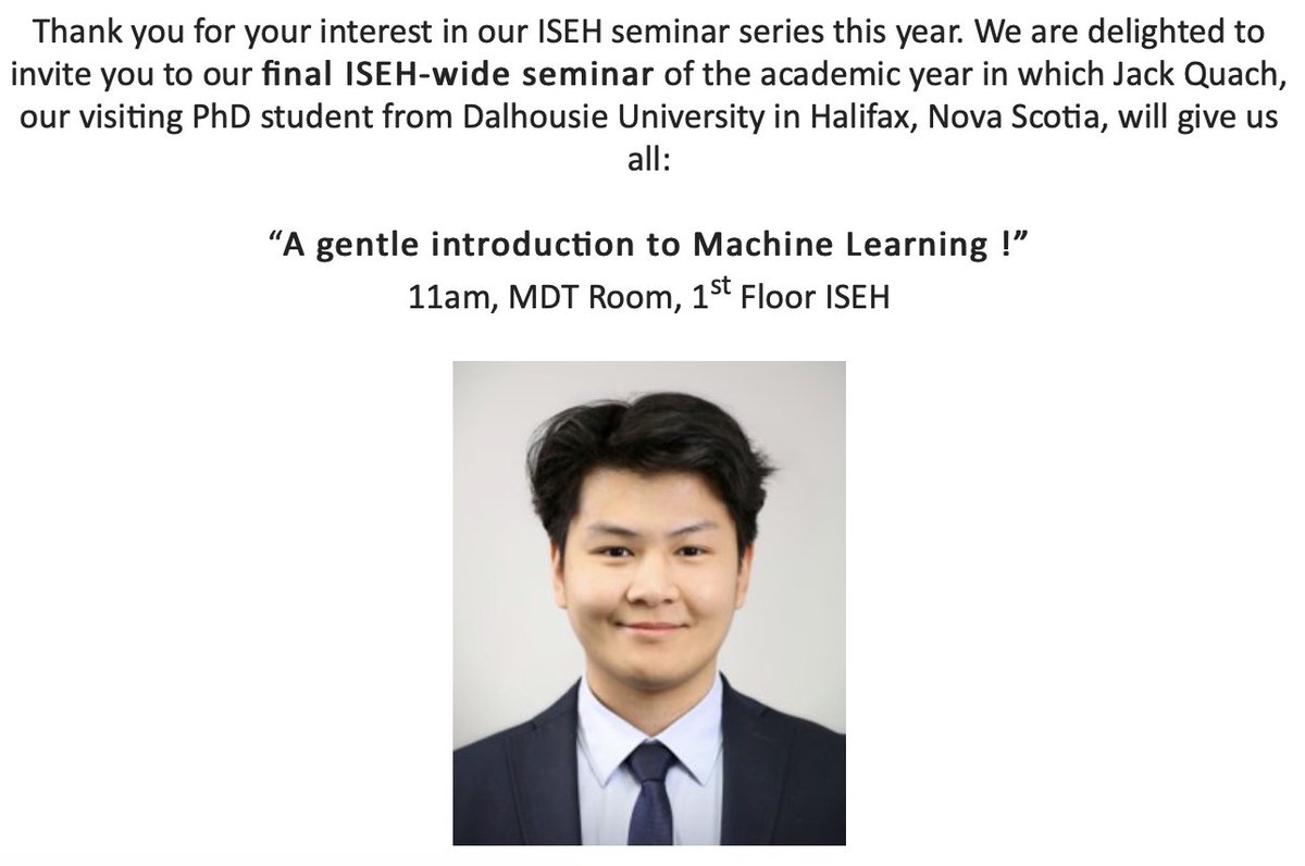 Was a pleasure to talk machine learning with researchers, professionals, and students at <a href="/ucl/">UCL</a> <a href="/TheISEH/">The ISEH 🏃🏽‍♀️🏃‍♀️</a> this week!