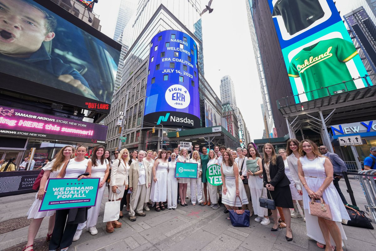 The @ERACoalition was founded in 2014 to provide a forum for advocating for the Equal Rights Amendment. Today, we welcome the ERA Coalition alongside women’s rights leaders to MarketSite in recognition of the Sign4ERA campaign started by Hunter College students and other local