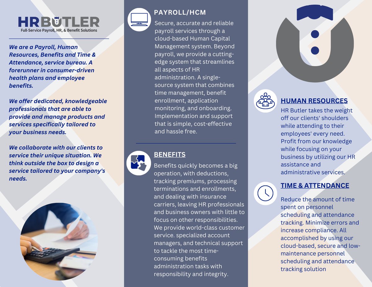 HRButlerLLC's tweet photo. Are you tired of juggling HR tasks? Look no further! HR Butler is here to simplify your operations and streamline your processes. HR! #HRButler #EfficiencyUnleashed #StreamlineHR https://t.co/bz9jsTWQLD