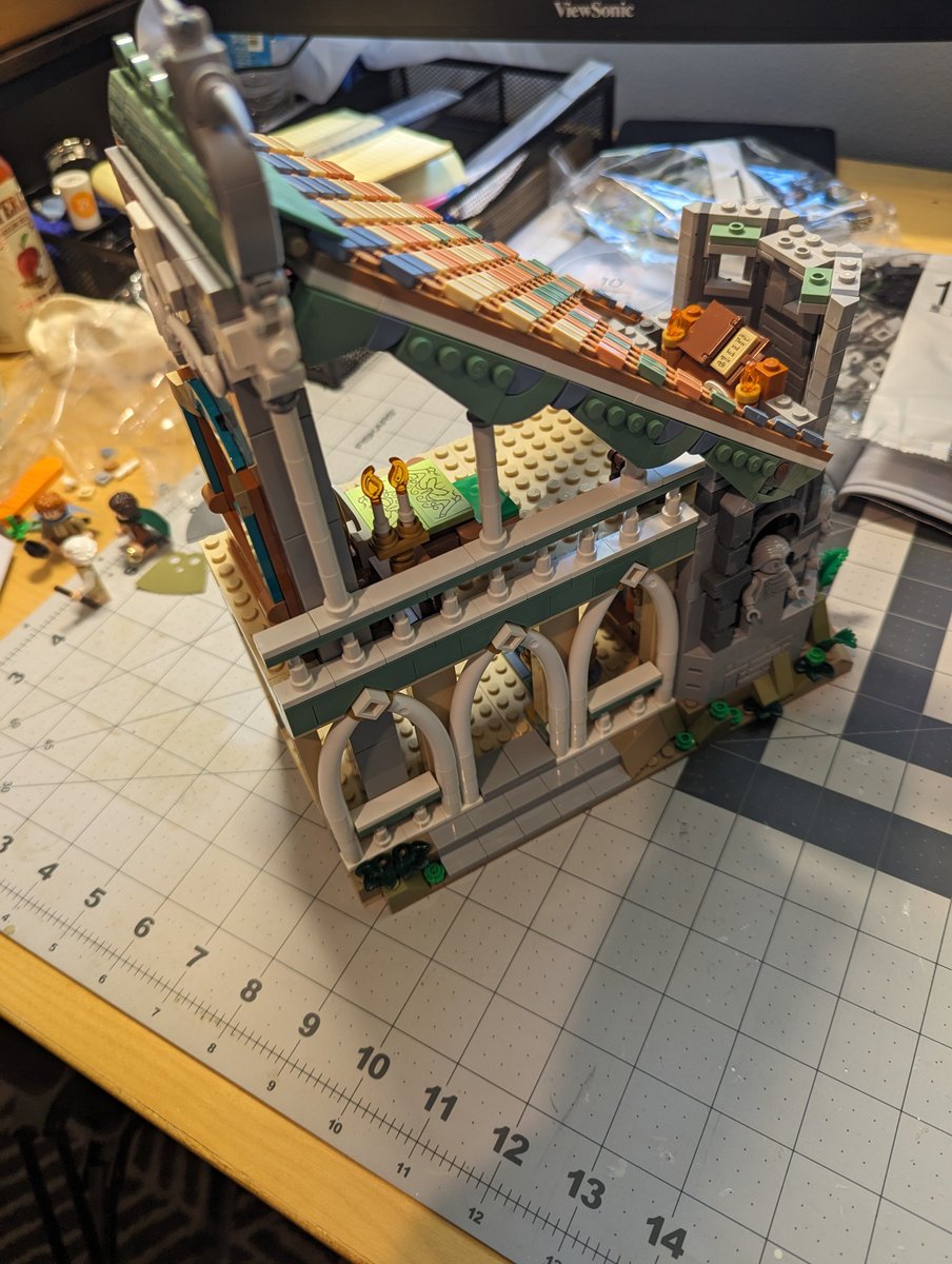 OddBoneMo's tweet photo. Adventuring to (Lego) Rivendell! 
Raising money for Lambert House along the way💜 

We are almost done with the first booklet for this set! 
Ah it's so beautiful 😍 

twitch ▶️ oddbonemo https://t.co/WFayibHjrW