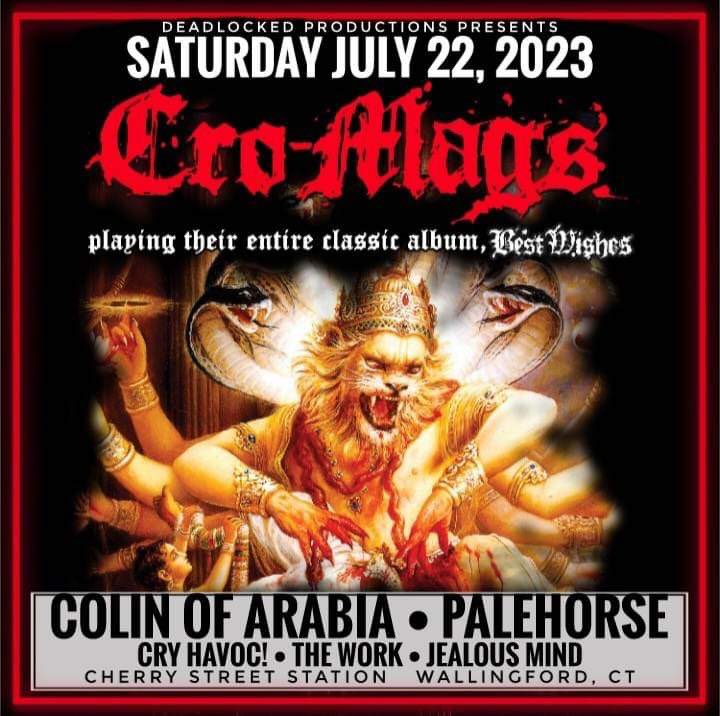 jonnydisaster's tweet photo. NEXT SUNDAY IN WALLINGFORD, CT. GRAB YOUR TICKETS NOW SO YOU DONT MISS OUT. STACKED LINE UP!! @realcromags #CHERRYSTREETSTATION #WALLINGFORD #CT #CONNECTICUT #CROMAGS #COA #PALEHORSE #CRYHAVOC #THEWORK #JEALOUSMIND #BESTWISHES #HARDCORE #HC #SHOW #SUNDAY #HCSHOW https://t.co/uAJeimFO1s