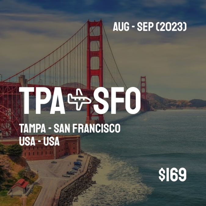 TPACheapDeals's tweet photo. ✈️ Tampa (TPA) to San Francisco (SFO) for only $169 (USD) roundtrip 💸
42 live dates on Adventure Machine. - get the app on iOS or Android #tampa #tampanails #tampabay #tampan #tampahairstylist #tampaflorida #tampaphotographer https://t.co/k6PDoLjvIN
