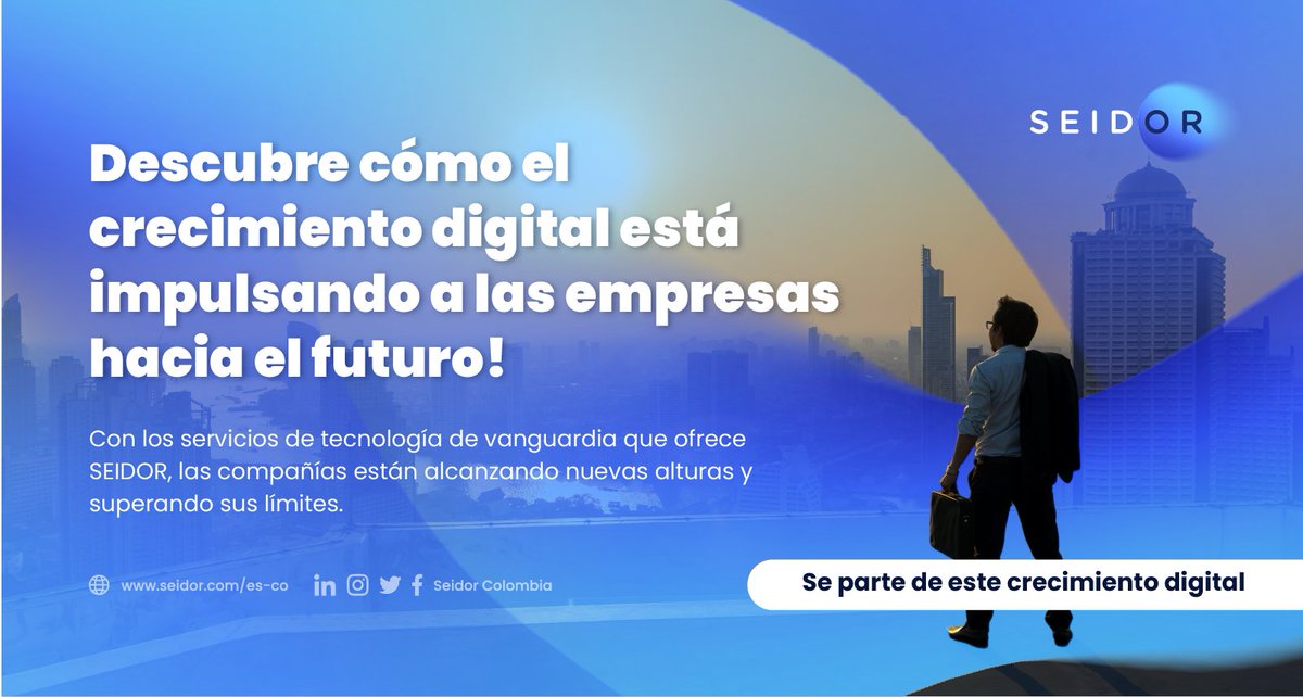 SeidorColombia's tweet photo. ¡El crecimiento digital es el motor que impulsa a las empresas hacia el éxito! 💼🌐 #TransformaciónDigital #CrecimientoEmpresarial 
Descubre sobre SEIDOR  y todo lo que te puede ofrecer 👉🏼 https://t.co/LAaAjK1q2Z #Innovación #NegociosDigitales #FuturoEmpresarial #SEIDORColombia https://t.co/b2BJ9kWKHd