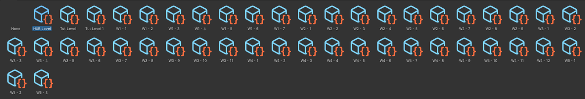 This is the kind of screenshot that is very exciting but doesn't look like much.  We now have full save and load capability! Big things are coming! 43 levels including the HUB
#qlaragame
#mentallicdesign