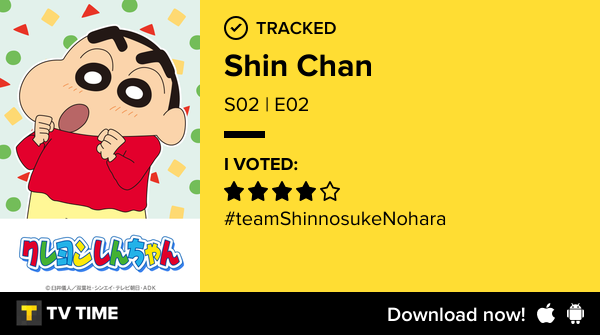 JcgmMis's tweet photo. I've just watched episode S02 | E02 of Shin Chan! #crayonshinchan  https://t.co/Sh33K04N56 #tvtime https://t.co/yxkXWUSVgm