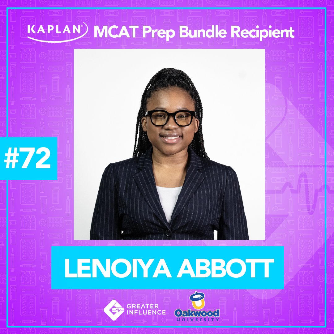 GreaterInf's tweet photo. We’re excited to share that we’ve partnered with HBCU @oakwoodu again to provide these brilliant future physicians with access to Kaplan’s premium MCAT prep bundle as well!    If you are interested in partnering with us, email info@greaterinfluence.org today! https://t.co/wGNjLCpArI