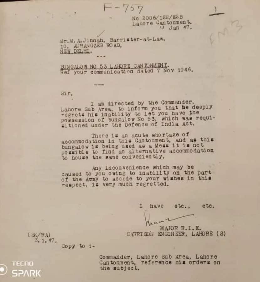 Jinnah house history, in which Major of that time refused to give the possession of banglow 53 to our founder Jinnah.
. #JinnahHouseHistory #HistoricalContext