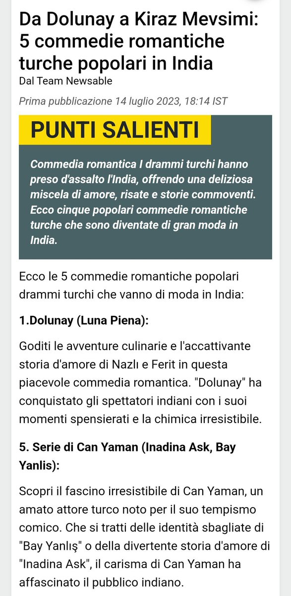 Dolunay e Bay Yanlış inserite tra le 5 serie turche più popolari e più amate in India 🍓🍫🌕❌️🫶🏻💥🇮🇳 Dolunay al 1° posto 😍 super 🥇🔝❤️‍🔥 #ÖzCan #ÖzCanBestCoupleEver #Dolunay #BitterSweet #BayYanlış #MrWrong 
newsable.asianetnews.com/amp/entertainm…