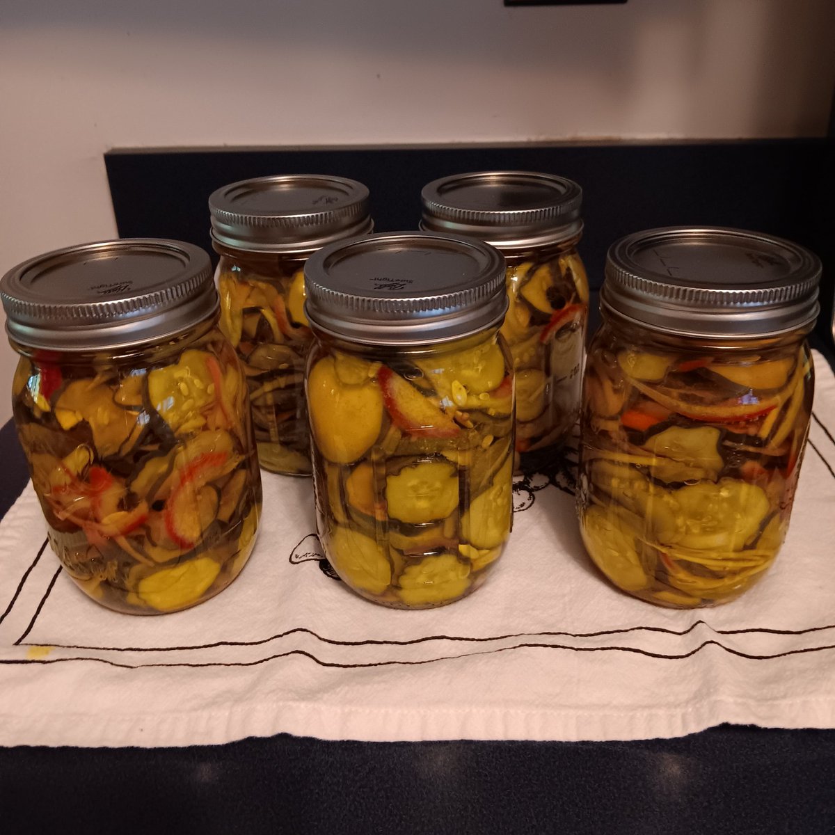 From vine to jar in an afternoon. Small batch of bread and butter pickles. #homecanning #gardentotable #foodsecurity #prepping