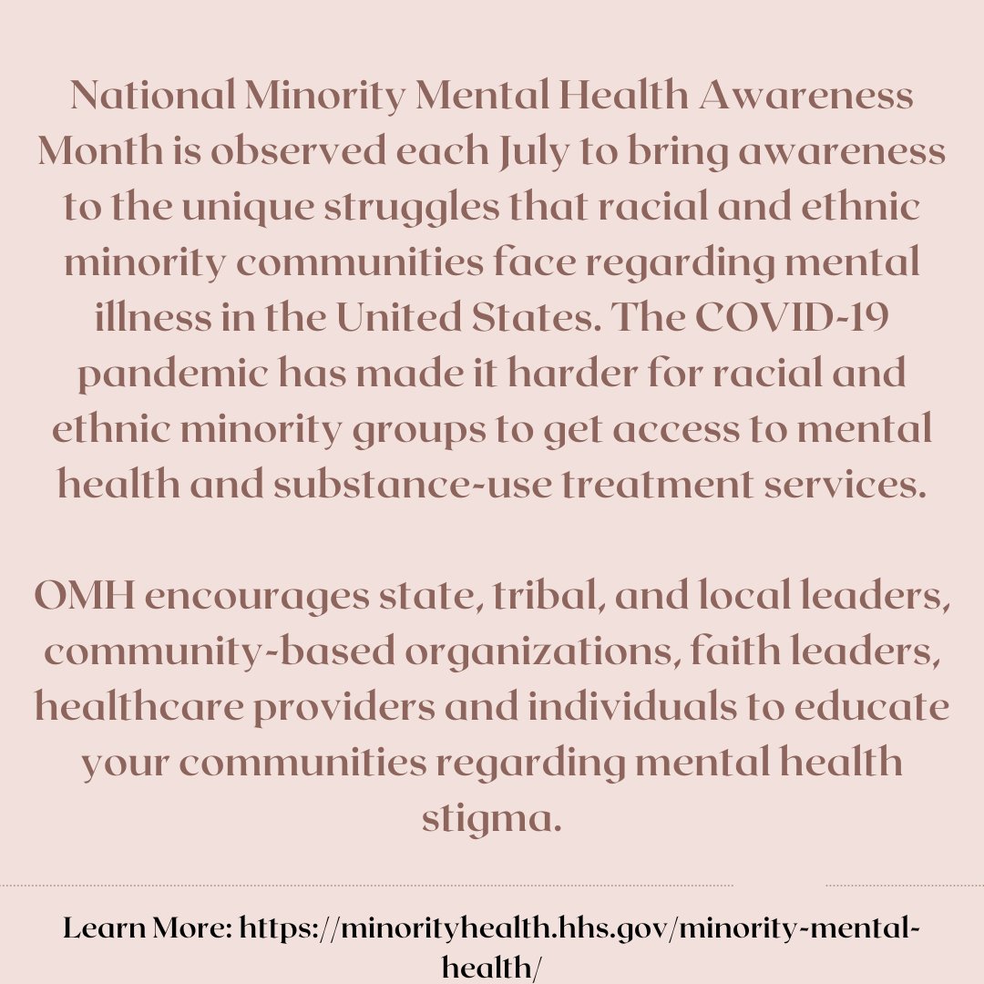 COISanDiego's tweet photo. 🎉 We are proud to join @MinorityHealth in celebrating #MinorityMentalHealth Month! This July, we are committed to achieving mental health equity for racial and ethnic #minoritycommunities by advancing Better #MentalHealth Through #BetterUnderstanding: https://t.co/7c9hxMWztR https://t.co/6vn3rdP4PN