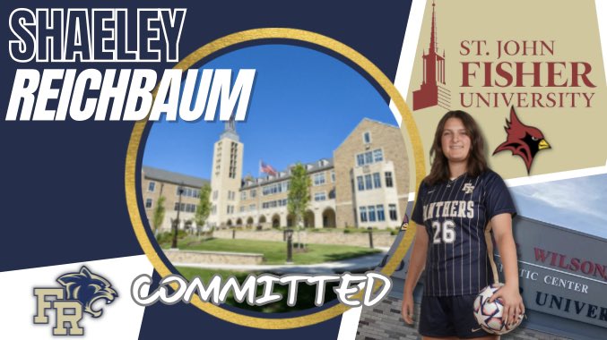 FRGirlsSoccer1's tweet photo. Congratulations to Shaeley Reichbaum for committing to St. John Fisher University where she will extend her playing career while studying Pharmacy in Rochester, NY! @DScott_Arnold @FRPantherSports @WestmorelandSN @BillBeckner @pghsoccernow @wearesoccershow @HoundsAcademy https://t.co/iw2VQ19FnT