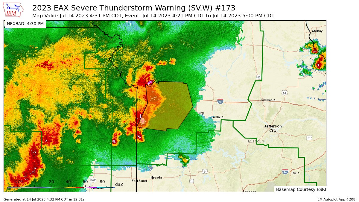 EAX continues Severe Thunderstorm Warning [wind: 60 MPH (OBSERVED), hail: <.75 IN (RADAR INDICATED)] for Cass, Clay, Jackson, Johnson, Lafayette, Ray [MO] till 5:00 PM CDT https://t.co/JZ9hEFR5cr https://t.co/38uluqTkmu