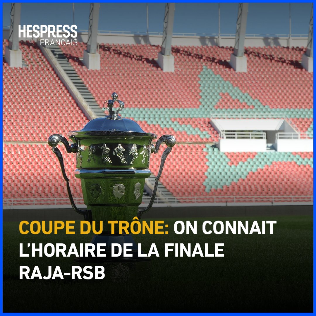 HespressFr's tweet image. La #finale de la Coupe du #Trône au titre de la saison 2021/22, entre le #Raja Casablanca et la Renaissance sportive de Berkane (#RSB), a été programmée pour 20H (HL), ce samedi 15 juillet sur la pelouse du complexe sportif Moulay Abdellah de Rabat.