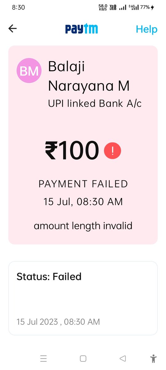 NBALAJI01's tweet image. @Paytmcare @Paytm @vijayshekhar @neeharv #paytmlite #paytm #lite stopped working since yesterday, Paytm payments Bank UPI works though, keep getting failed transactions, kindly resolve ASAP