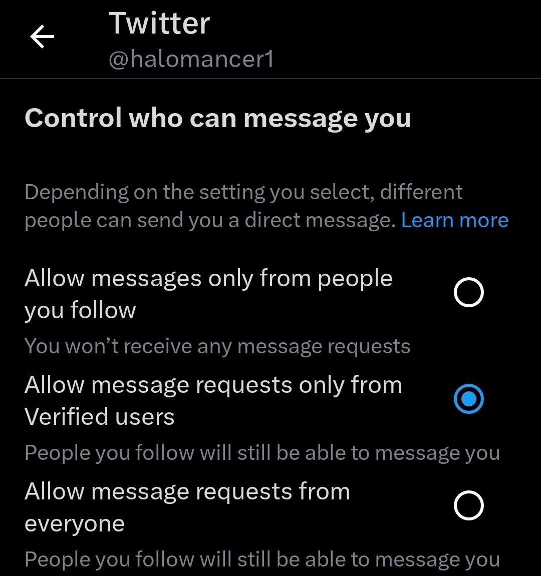 just a heads up, twitter changed the DM settings for everyone to be that only checkies can DM you. if you want to receive DMs from anyone not dumb enough to fall for elon's scam, go into your settings and change it from the second option to the third option.