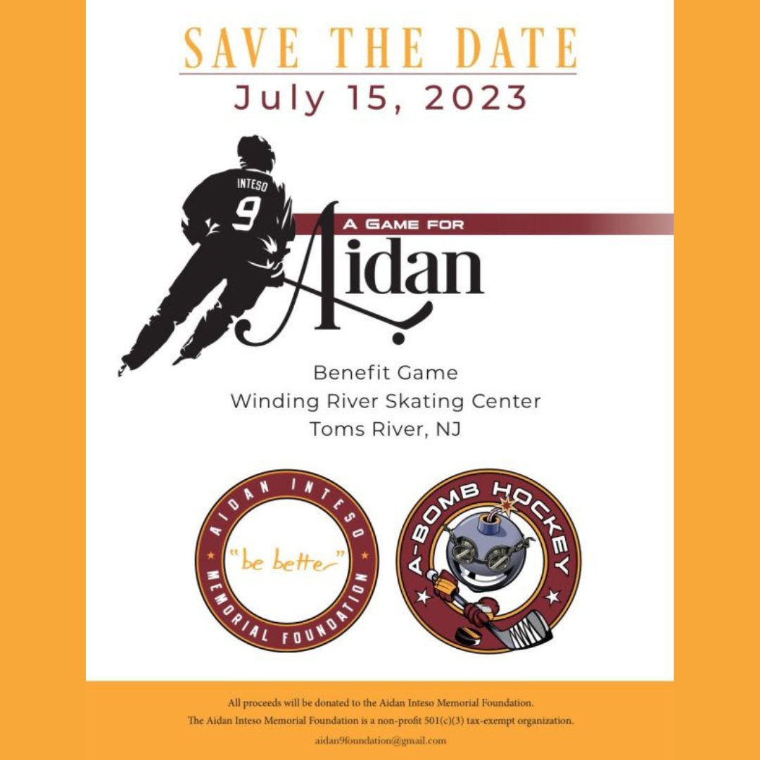 Help us honor Aidan Inteso's life at the 3rd Annual Game for Aidan at Winding River on Sat. 7/15. This memorial game &amp; event also includes a gift auction. All proceeds go directly to the Aidan Inteso Memorial Foundation, a 501(c)(3) non-profit organization. Doors open at 11:30am.