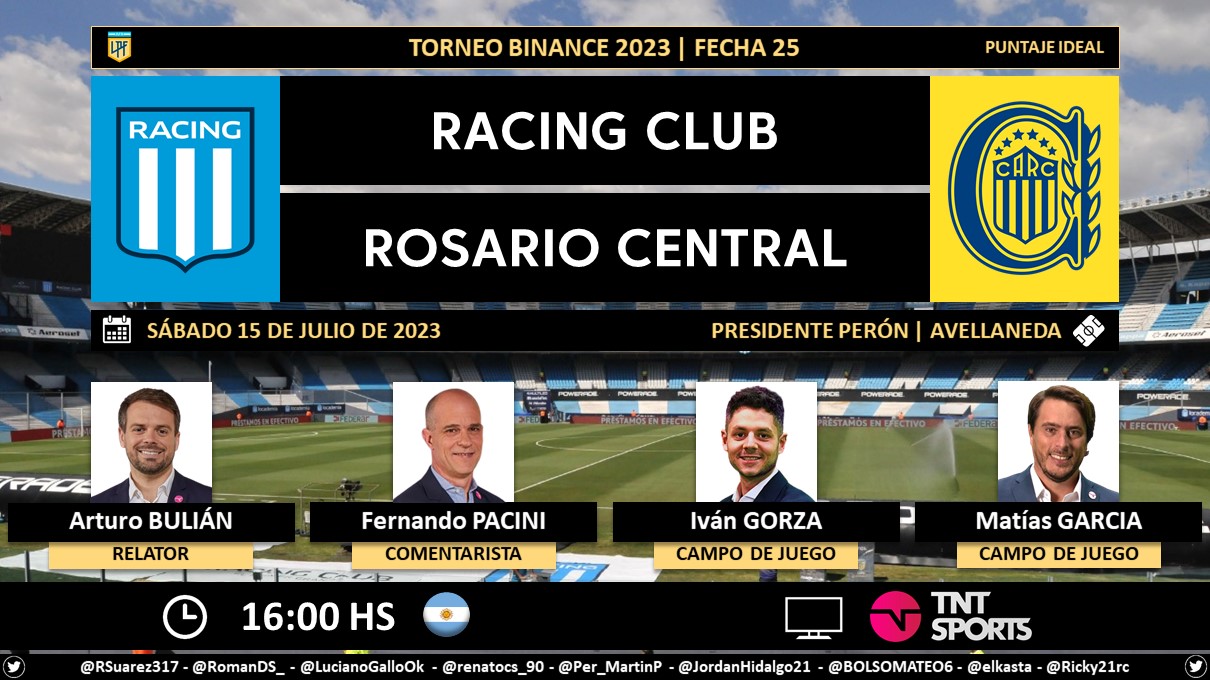 RACING CLUB VS. ROSARIO CENTRAL EN VIVO 