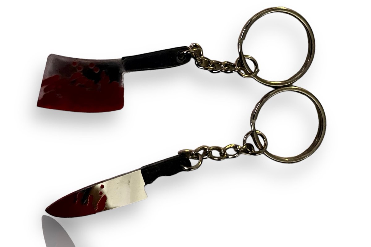 jackhorrorshack's tweet photo. Excited to share the latest addition to my #etsy shop: SLASHER MOVIE inspired Bloody Butcher Knife or Bloody Meat Cleaver KEYCHAINS https://t.co/BfXGARnKhm #horror #horroraccessories #horrorkeychains #fridaythe13th #halloween #butcherknife #meatcleaver https://t.co/ARdkjg0GBj