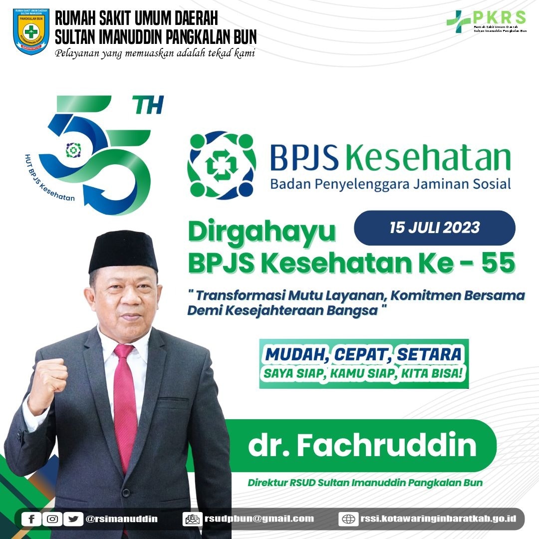 rsimanuddin's tweet photo. Keluarga Besar RSUD Sultan Imanuddin Pangkalan Bun mengucapkan
Selamat Ulang Tahun Ke-55 BPJS Kesehatan. https://t.co/BctkzLvWlp