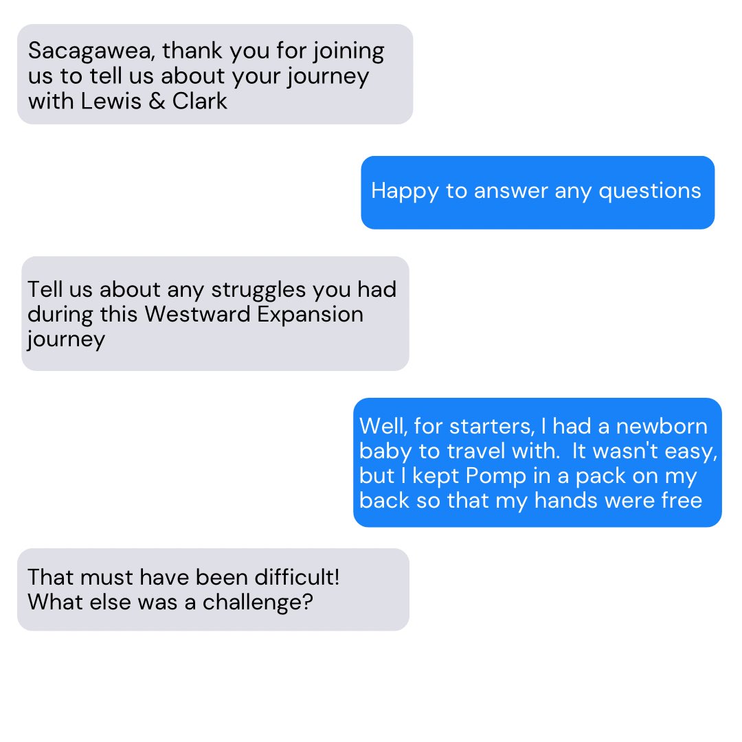 Self-paced course - Canva fake text interviewing Sacagawea 
<a href="/exleyexpress/">Exley</a> #jeesummerbingo23