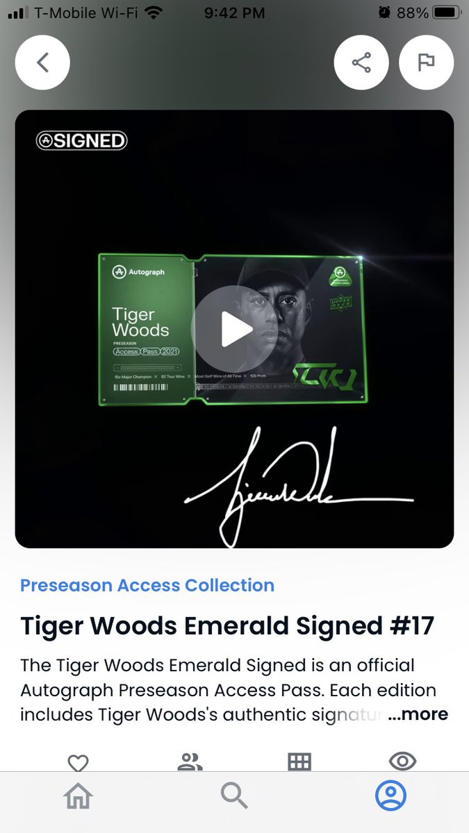 takrummel's tweet photo. @matchavez @bridgestonegolf @Autograph @TigerWoods @TomBrady Very much so... very tough market lately, but individually hand signed NFT's from the GOAT of golf will be just fine.  @Autograph @TigerWoods @DK_Marketplace #sigclub #nft https://t.co/CK5SOqLuC2