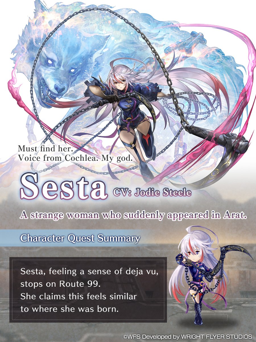 Another Eden: The Cat Beyond Time and Space on X: Rising from the depths,  she hungers to embrace her destiny Introducing new character Sesta! We've  also got a wallpaper for you! #AnotherEden