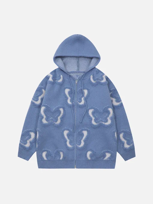 eden butterfly flocked knit hoodie from aelfric 