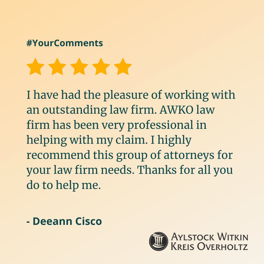 We take great pride in our level of representation on behalf of our clients... And even greater pride in hearing the kind words of those we represent. ⚖️ 

#testimonial #fivestars