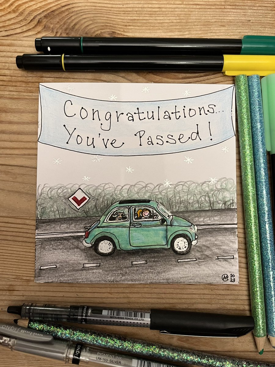 Got to draw a special card😊

Custom #handmade #Justacard 
#congratulations #passed #Fiat