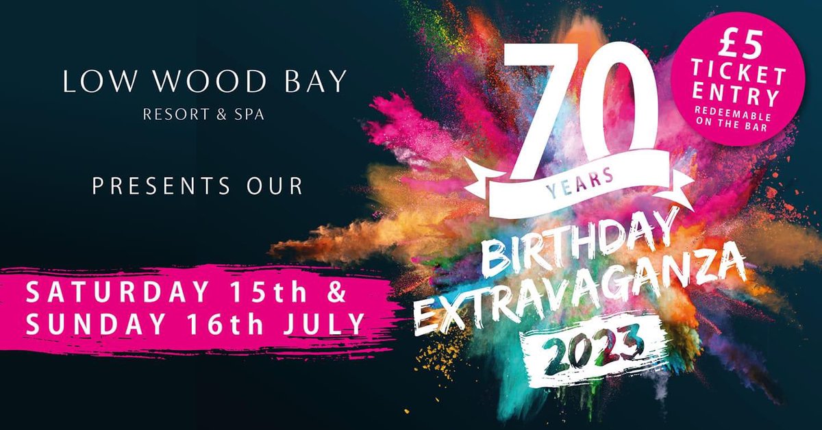 Exciting weekend at #LowWoodBay with our 70th Extravaganza. All welcome 🎉