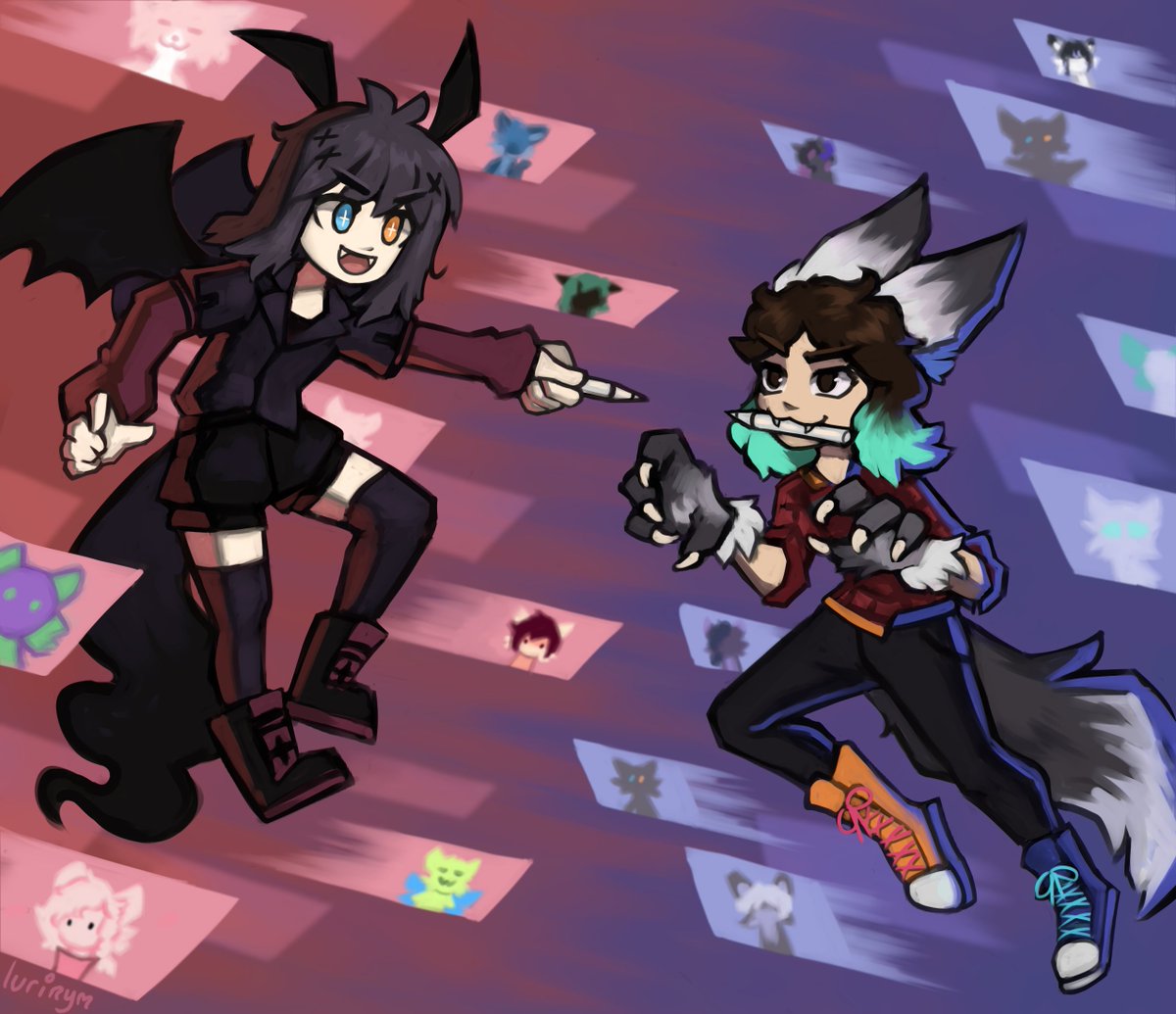 lurinym's tweet photo. a silly artfight attack for @KoikeTsuki
 and @Little_Angelbun ! https://t.co/sDG0kvnrYG
