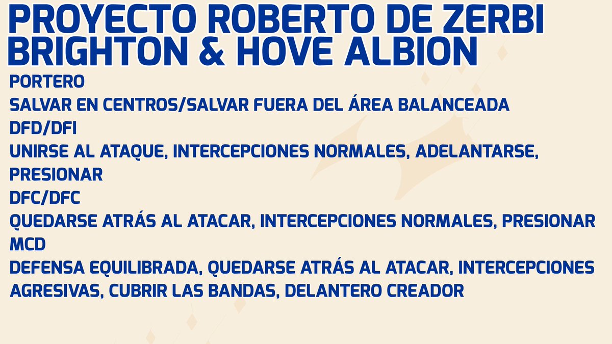 TacticasFC's tweet photo. PROYECTO ROBERTO DE ZERBI
Gran temporada del Brighton, siempre atractivo de ver, dominando mediante posesión, armado lento en inicio para atraer al rival, pases directos al espacio en ataque, laterales ofensivos, extremos por dentro, MCO enganche, DC referencia
@clubmodocarrera https://t.co/aS7KKjNnXB