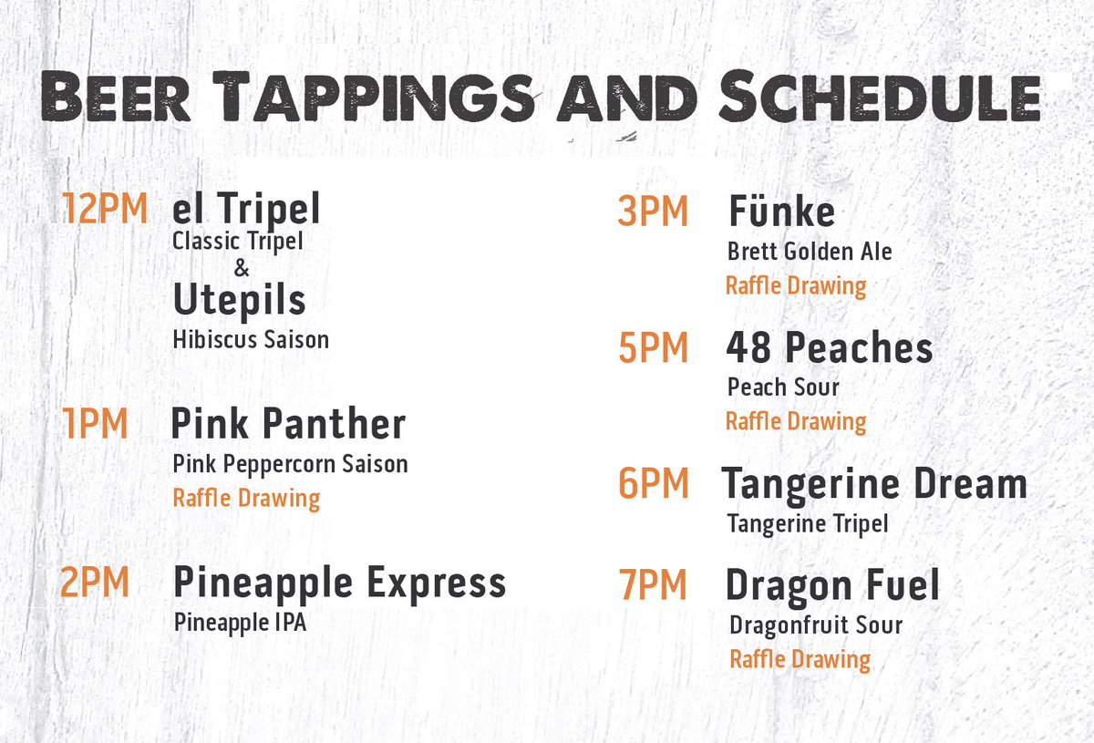 Bonus beer for tomorrow! We forgot to include Utepils in our first post about the beer list! This is our Hibiscus Saison and it will go on at Noon with el Tripel!