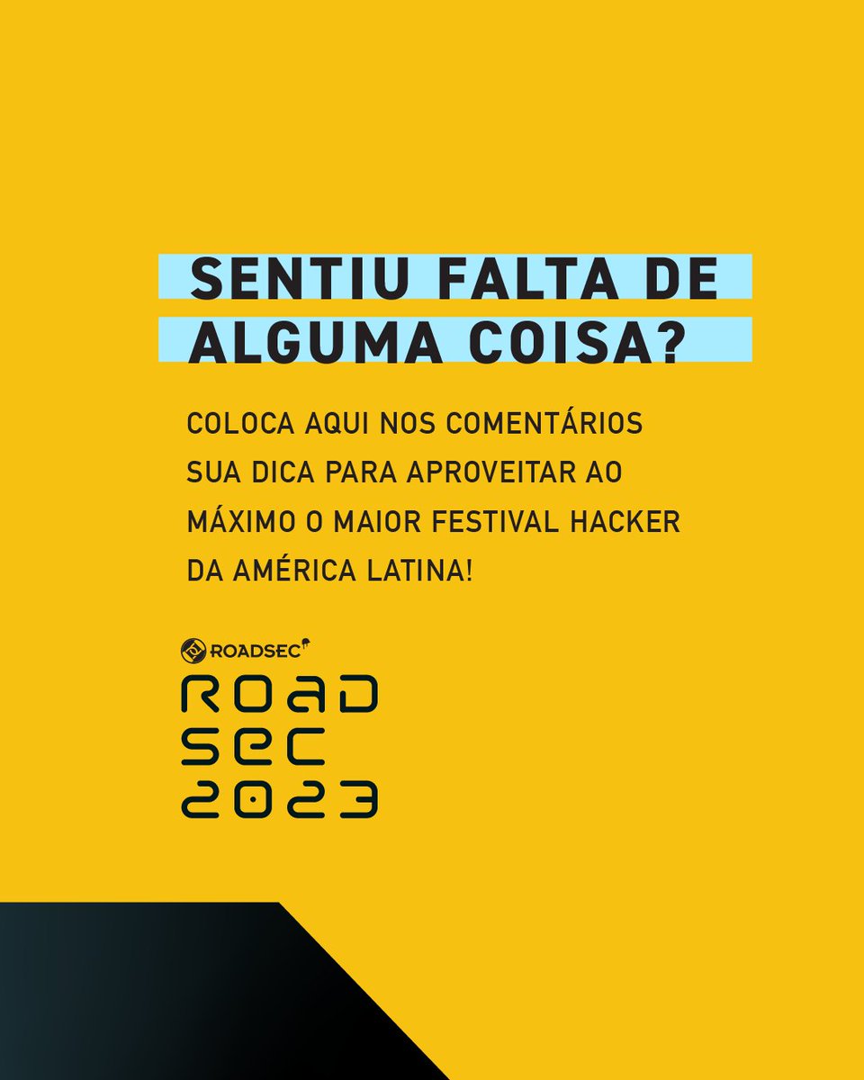 roadsec's tweet photo. Com o grande dia chegando e a ansiedade batendo na porta, vocês devem se pegar pensando "Meu senhor, o que eu vou levar no #roadsec?". Fiquem tranquilos, aqui vai uma listinha de coisas que vocês NÃO podem/precisam levar e algumas que certamente serão de grande ajuda. Se liga👀 https://t.co/PMvrQhMR52