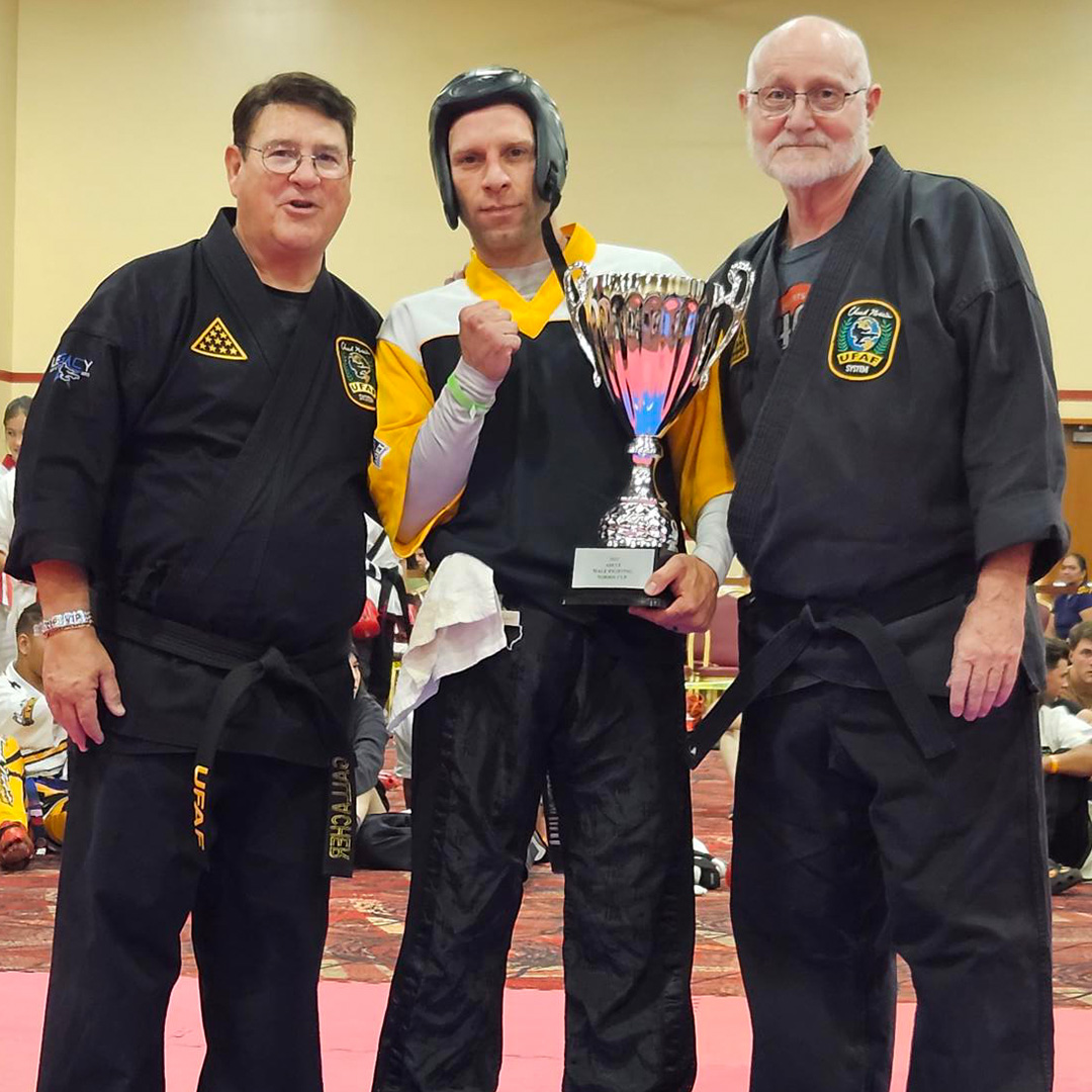 KICKSTART_KIDS's tweet photo. In an epic triumph to defend his title at the UFAF tournament, Congratulations to our Central Texas Regional Director, Mr. Jason Chartouni! On an astonishing victory as the Men's Grand Champion Norris Cup Winner! ๐๐ฅ๐ #Champion #FridayVibes https://t.co/8c0NTxvIul