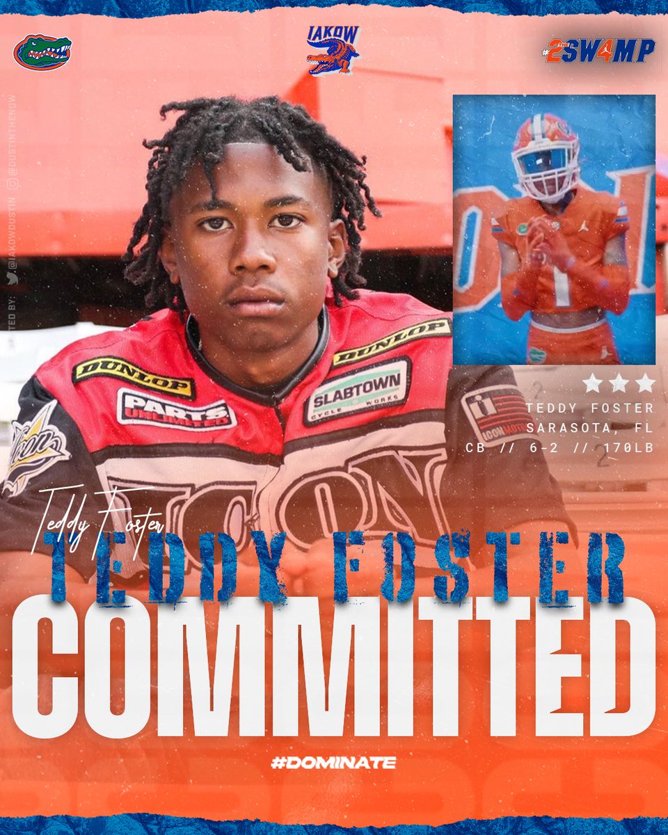 IAKOWRecruiting's tweet image. BREAKING: #Gators land ⭐️⭐️⭐️ CB Teddy Foster out of Sarasota, beating out Miami, Tennessee, North Carolina, and Oregon State!!! #2THESW4MP

@stingraychs x @IAKOWDustin