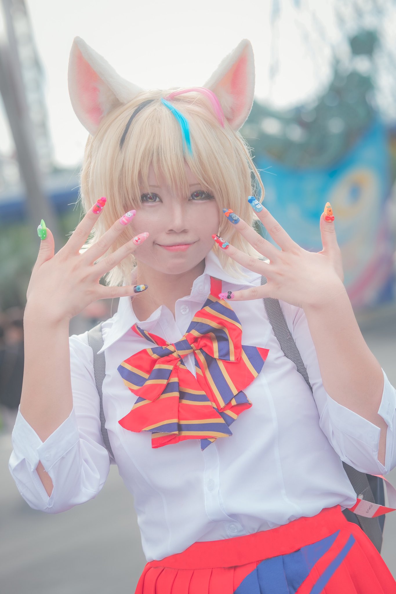 ♡ ホロライブ 尾丸ポルカ 着物 青 コスプレ 衣装 高品質 ♡