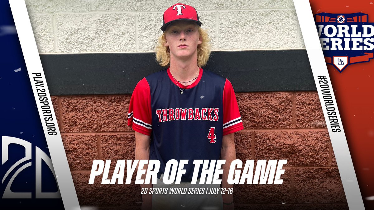 2DsportsbsbPOG's tweet photo. ⭐️ PLAYER OF THE GAME ⭐️

Brady Davis: 5IP 7K 2H 1R

Summer Team: @BroadwayBacks 

#2DWorldSeries 
@2DsportsTN https://t.co/XvSjJlx4Pj