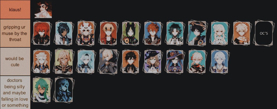 SUNWEEPS's tweet photo. / 🤭  if you don’t see ur muse, they’re in the 'would be cute' tier as long as they are of age! https://t.co/WsJFbzdPZP