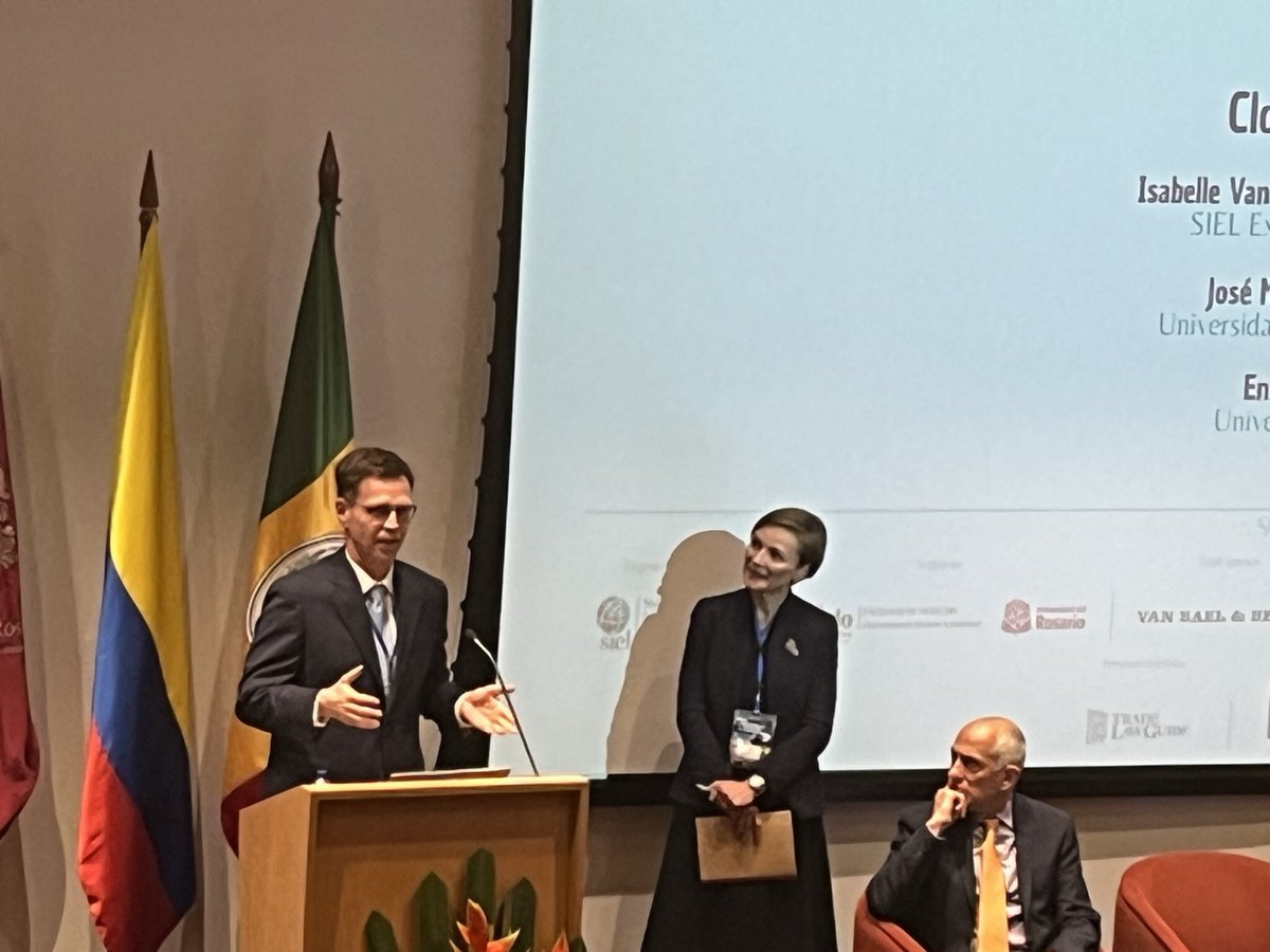 #SIEL2023 concluded successfully!
Thank you to José Manuel Álvarez-Zarate, Enrique Prieto-Rios and their amazing team! Congratulations to Peter Van den Bossche, Isabelle Van Damme, <a href="/MarkusAWagner/">Markus Wagner 🌐⚖️⚕️</a> and SIEL members!

<a href="/URosario/">URosario</a>, <a href="/UExternado/">U.Externado</a> <a href="/Juris_urosario/">Facultad de Jurisprudencia - URosario</a>, <a href="/DerEconomico/">DerEconómico</a> 
<a href="/sielnet/">SIEL</a>