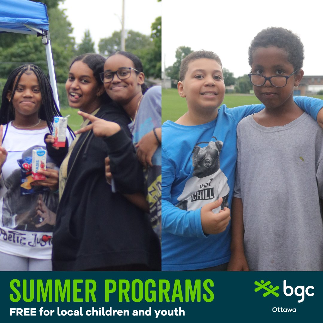 Did you know BGC Ottawa offers FREE summer programs at all our Clubhouses?

The Club is the place to participate in creative arts, education, leadership exercises, develop social skills, and engage in physical activity and healthy lifestyle programs!
#Ottawa #BGCOttawa #Summer