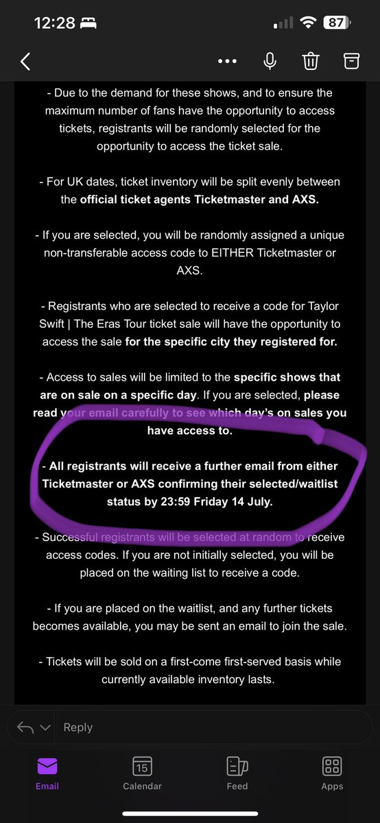 blitzeas's tweet photo. @TicketmasterCS @TicketmasterUK #TaylorSwiftErasTour @AXS_UK  @axs 
As you can see I registered, have made both an axs and Ticketmaster account as soon as I registered and I still haven’t heard if I’m waitlisted or shortlisted for a code? How is this fair not getting anything? https://t.co/7U8qfOfq8T
