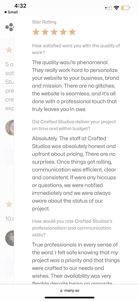 Another 5 star review ⭐️

Love these types of testimonials, I can feel the energy through the screen. This was a really cool project to be a part of. 

Read the full review: many.so/profile/crafte…