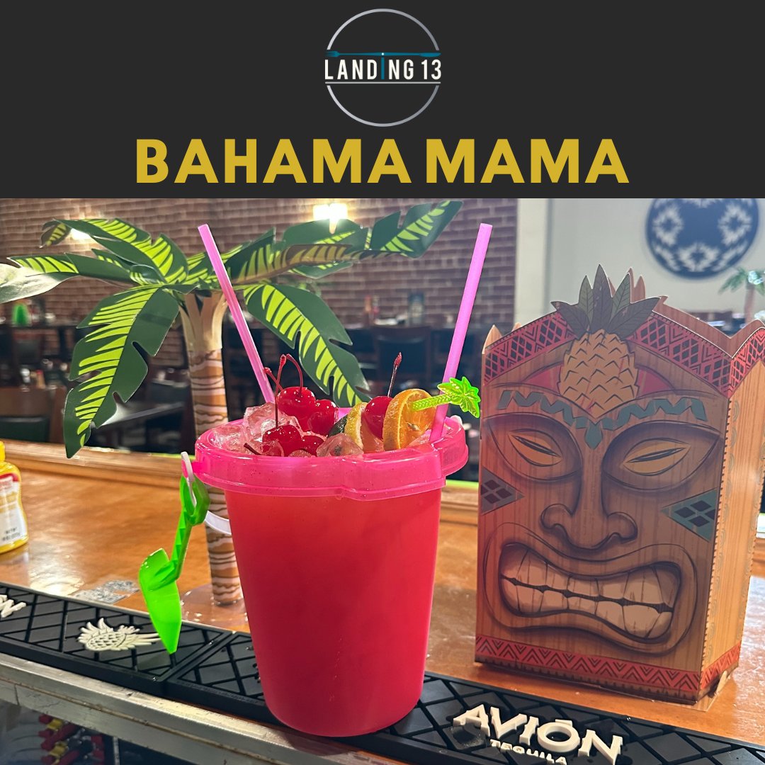 Introducing our Bahama Mama!  This huge pail of a drink is more than enough for 2 or more!  Will be available tonight for only $25! 

#Landing13
#Porterville
#AlohaParty
#HawaiianShirts
#GrassSkirts
#DJ
#DJSwift