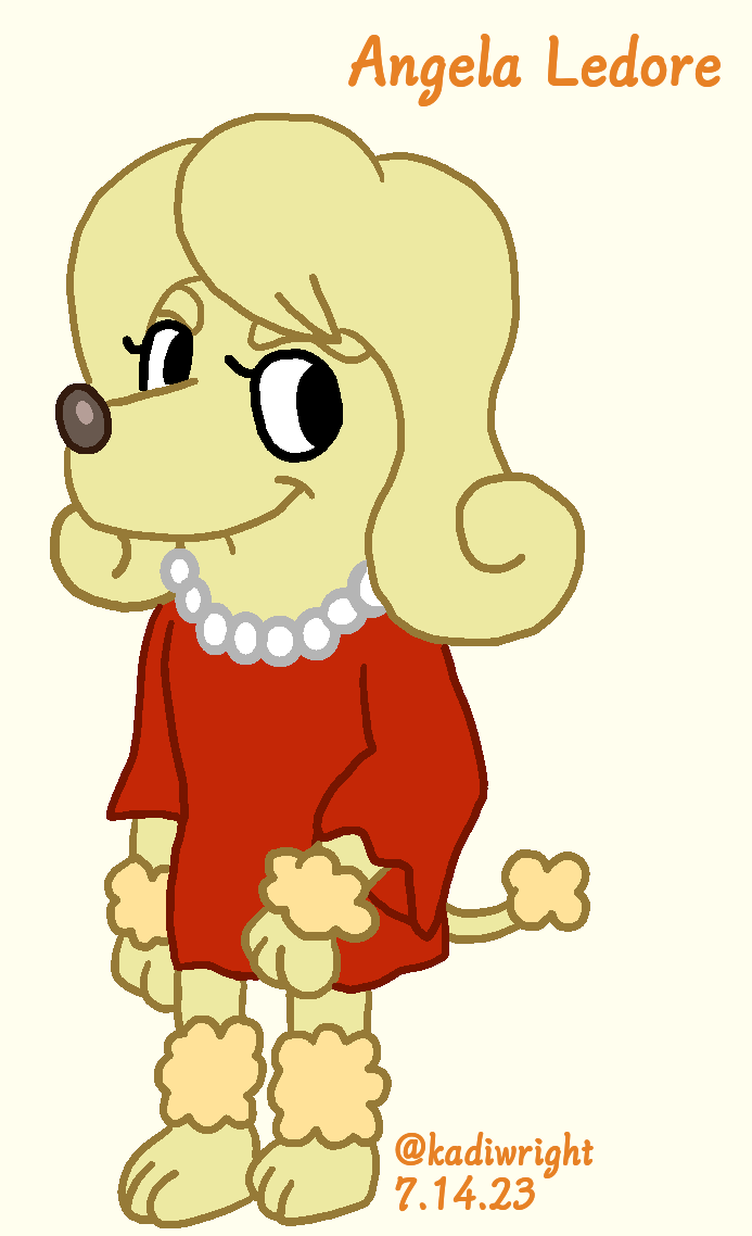 KadiWright3's tweet photo. Angela Ledore in Bluey!
#professorlaytonandthemiraclemask #Bluey #blueyart #crossover #angelaledore #poodle https://t.co/Sm1S96Cczs