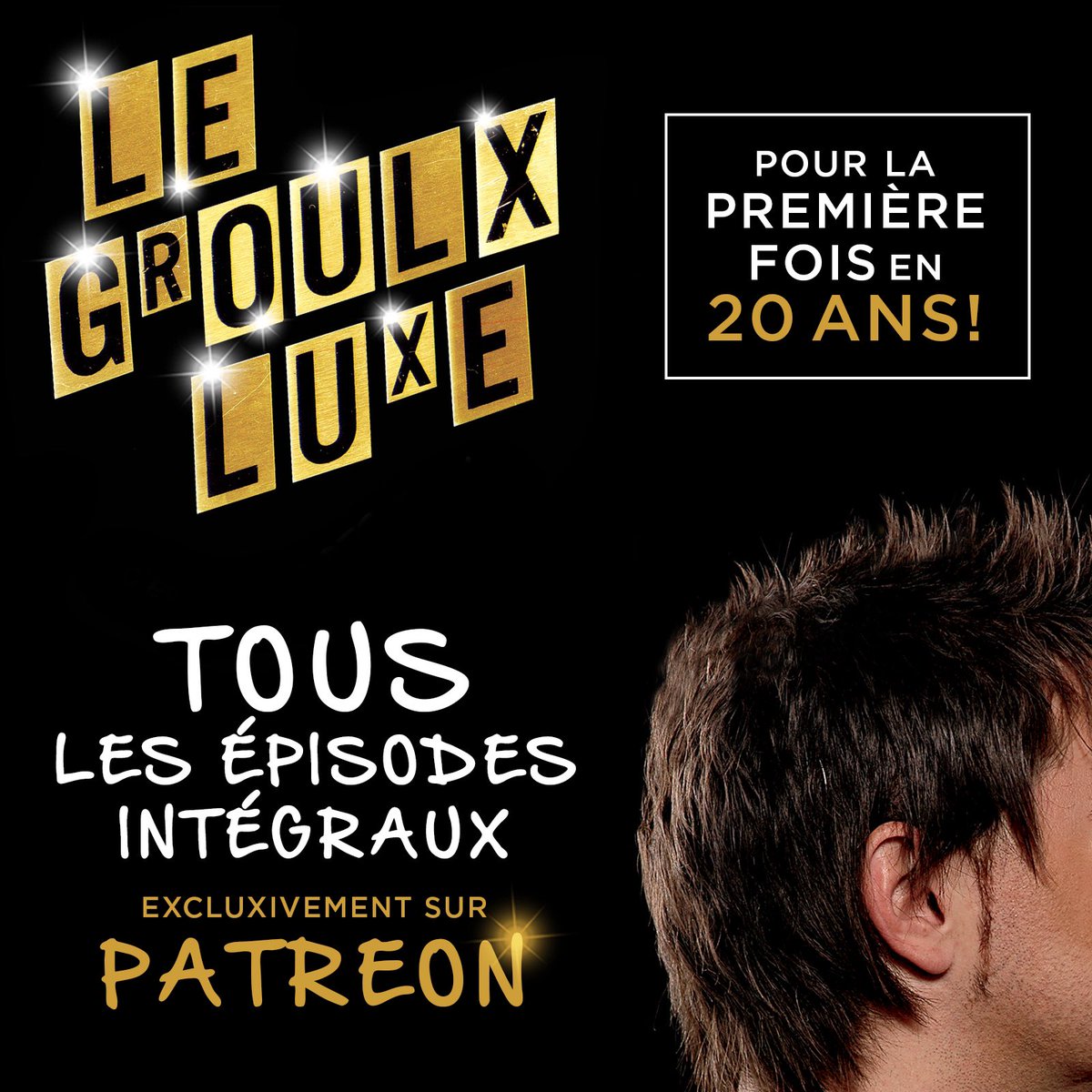 patrickgroulx's tweet image. L’intégral du GROULX LUXE , C'EST N'IMPORTE QUOI : SUR PATREON
Pour le 20e anniversaire, l’équipe du Groulx Luxe a retrouvé la collection complète des 28 épisodes originaux.
Profitez de 2 épisodes gratuits ici:
patreon.com/groulxluxe