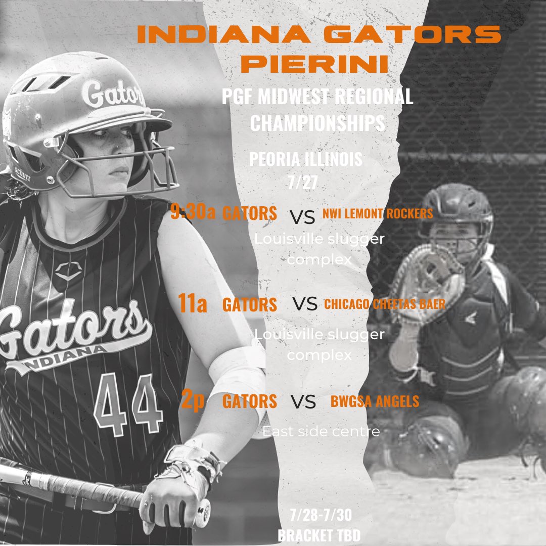 Schedule for the PGF Midwest Regional Championship! Goooooo Gators!!!